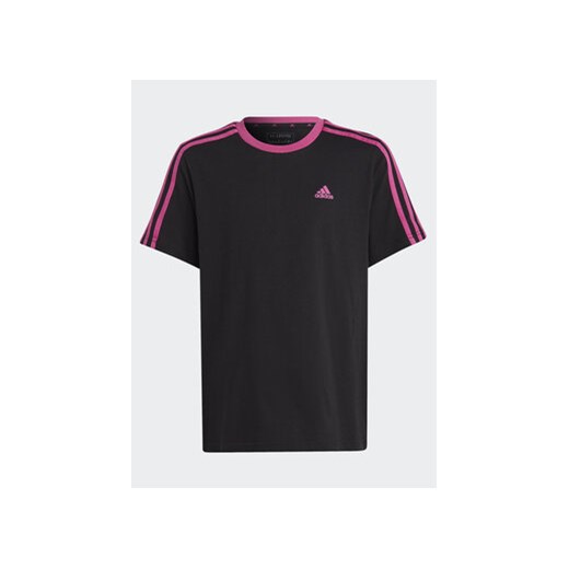 adidas T-Shirt Essentials 3-Stripes Cotton Loose Fit Boyfriend T-Shirt IC3640 Czarny Loose Fit ze sklepu MODIVO w kategorii Bluzki dziewczęce - zdjęcie 168608546