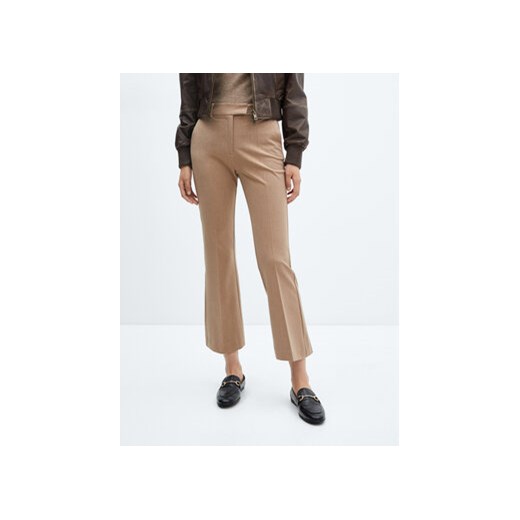 Mango Spodnie materiałowe Emily 57048267 Beżowy Regular Fit ze sklepu MODIVO w kategorii Spodnie damskie - zdjęcie 168608969