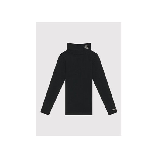 Calvin Klein Jeans Golf Monogram IG0IG01164 Czarny Slim Fit ze sklepu MODIVO w kategorii Bluzki dziewczęce - zdjęcie 168609169