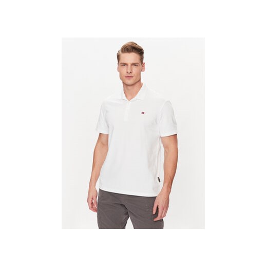 Napapijri Polo Ealis NP0A4H8B Biały Regular Fit ze sklepu MODIVO w kategorii T-shirty męskie - zdjęcie 168609328