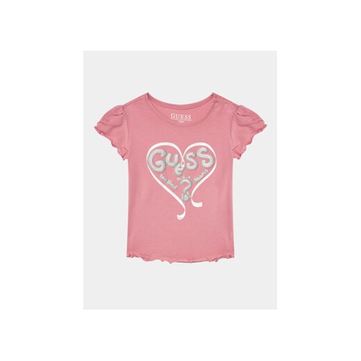 Guess T-Shirt K4RI08 K6YW1 Różowy Regular Fit ze sklepu MODIVO w kategorii Koszulki niemowlęce - zdjęcie 168609427