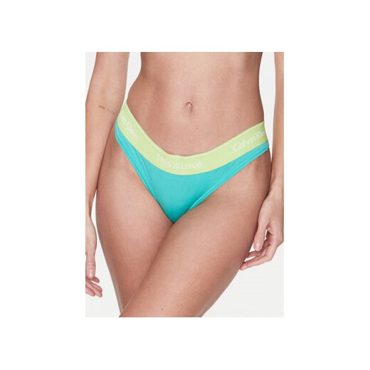 Calvin Klein Underwear Stringi 000QF7283E Zielony ze sklepu MODIVO w kategorii Majtki damskie - zdjęcie 168609559