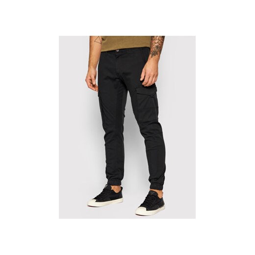 Jack&Jones Spodnie materiałowe Paul 12139912 Czarny Tapered Fit ze sklepu MODIVO w kategorii Spodnie męskie - zdjęcie 168610068