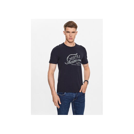 Guess T-Shirt M3YI27 J1314 Niebieski Slim Fit ze sklepu MODIVO w kategorii T-shirty męskie - zdjęcie 168611556