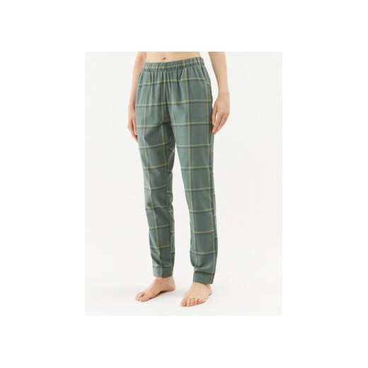 Triumph Spodnie piżamowe Mix & Match Tapered Trouser Flannel 01 X 10216530 Zielony Regular Fit ze sklepu MODIVO w kategorii Piżamy damskie - zdjęcie 168612518