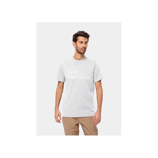 Jack Wolfskin T-Shirt Essential Logo T 1809591 Biały Regular Fit ze sklepu MODIVO w kategorii T-shirty męskie - zdjęcie 168613119