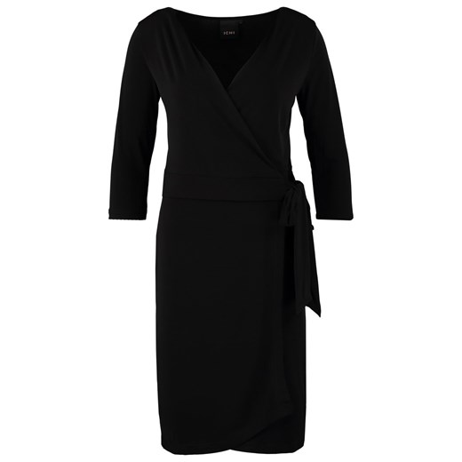ICHI X LIMA Sukienka letnia black solid zalando czarny abstrakcyjne wzory