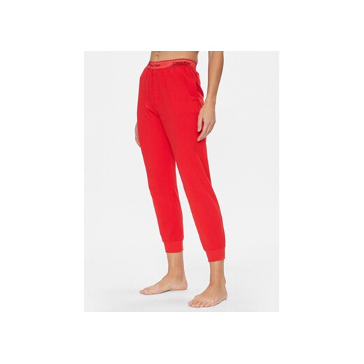 Calvin Klein Underwear Spodnie piżamowe 000QS7045E Czerwony Regular Fit ze sklepu MODIVO w kategorii Piżamy damskie - zdjęcie 168613797