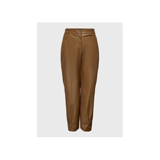 ONLY Spodnie z imitacji skóry Elizabeth 15266817 Brązowy Regular Fit ze sklepu MODIVO w kategorii Spodnie damskie - zdjęcie 168614608