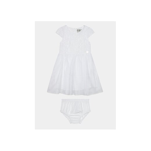 Guess Sukienka elegancka A4RK01 WFYM0 Biały Regular Fit ze sklepu MODIVO w kategorii Ubranka do chrztu - zdjęcie 168615405