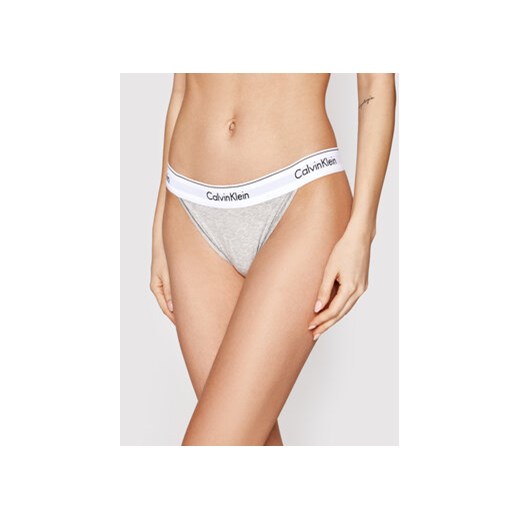 Calvin Klein Underwear Figi klasyczne Tanga 000QF4977A Szary ze sklepu MODIVO w kategorii Majtki damskie - zdjęcie 168616685
