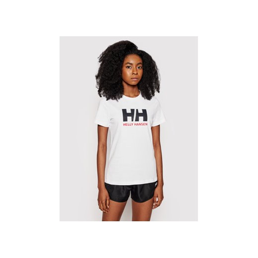 Helly Hansen T-Shirt Logo 34112 Biały Classic Fit ze sklepu MODIVO w kategorii Bluzki damskie - zdjęcie 168616795