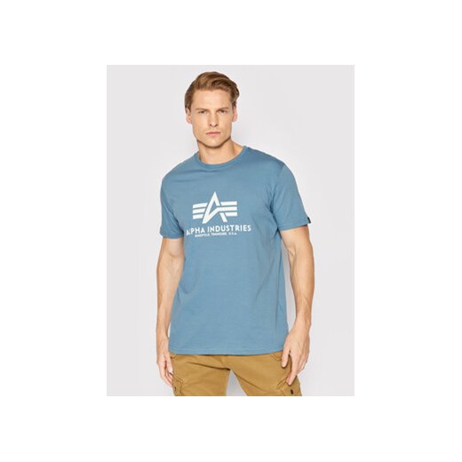Alpha Industries T-Shirt Basic 100501 Niebieski Regular Fit ze sklepu MODIVO w kategorii T-shirty męskie - zdjęcie 168616859