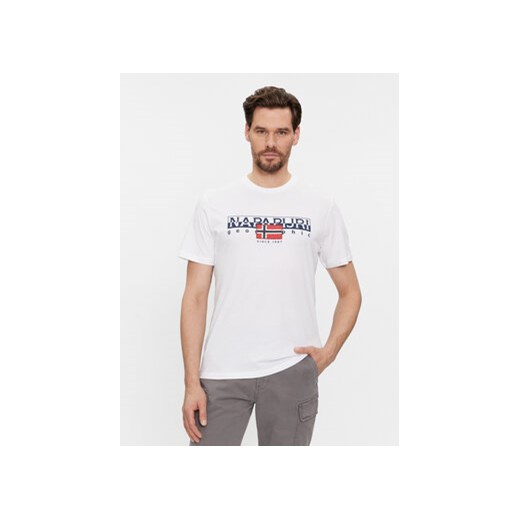Napapijri T-Shirt S-Aylmer NP0A4HTO Biały Regular Fit ze sklepu MODIVO w kategorii T-shirty męskie - zdjęcie 168617129