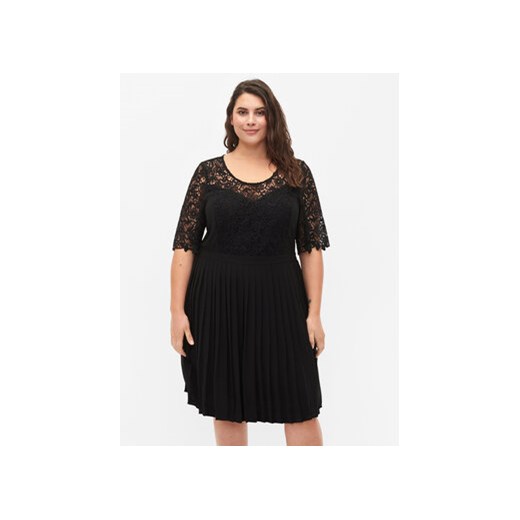 Zizzi Sukienka koktajlowa M58842A Czarny Regular Fit ze sklepu MODIVO w kategorii Sukienki - zdjęcie 168617508
