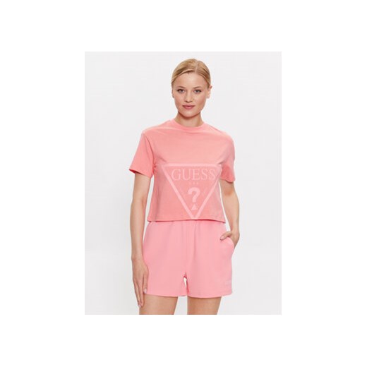 Guess T-Shirt Adele V2YI06 K8HM0 Różowy Regular Fit ze sklepu MODIVO w kategorii Bluzki damskie - zdjęcie 168617945