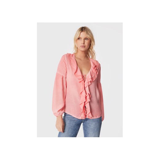 Guess Bluzka W3RH58 WF5K0 Różowy Regular Fit ze sklepu MODIVO w kategorii Bluzki damskie - zdjęcie 168618089