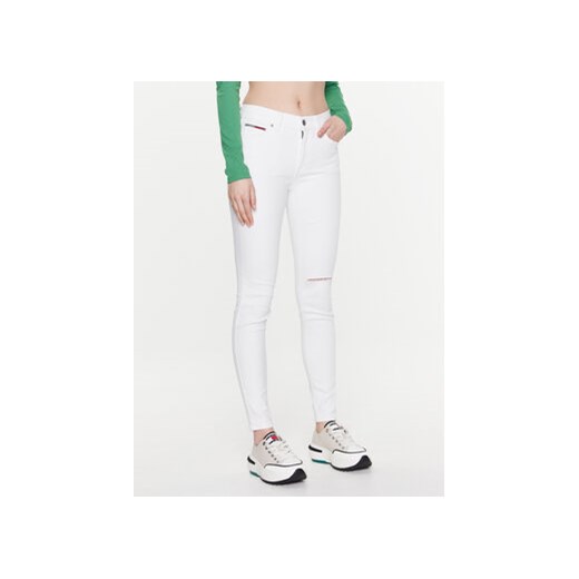 Tommy Jeans Jeansy Nora DW0DW15486 Biały Skinny Fit ze sklepu MODIVO w kategorii Jeansy damskie - zdjęcie 168618128
