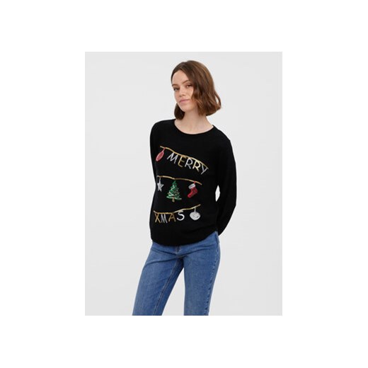 Vero Moda Sweter Merryxmas 10272463 Czarny Regular Fit ze sklepu MODIVO w kategorii Swetry damskie - zdjęcie 168618355