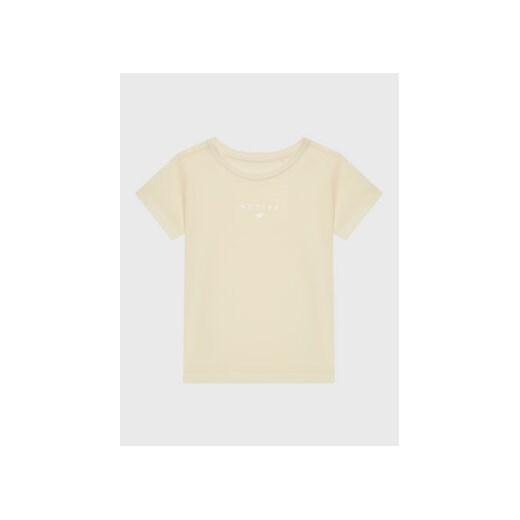 4F T-Shirt HJZ22-JTSD002 Beżowy Regular Fit ze sklepu MODIVO w kategorii Bluzki dziewczęce - zdjęcie 168618899