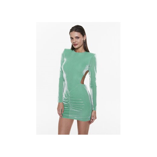 ROTATE Sukienka koktajlowa Metallic Nylon RT2353 Zielony Slim Fit Rotate 38 okazja MODIVO