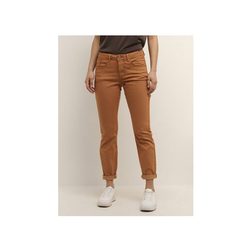 Cream Spodnie materiałowe Lotte Plain Twill 10606565 Brązowy Regular Fit ze sklepu MODIVO w kategorii Spodnie damskie - zdjęcie 168619475