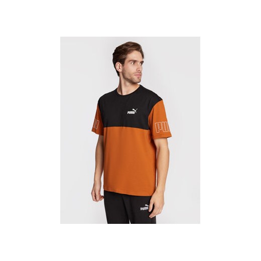 Puma T-Shirt Power Colorblock 671567 Pomarańczowy Relaxed Fit ze sklepu MODIVO w kategorii T-shirty męskie - zdjęcie 168619749