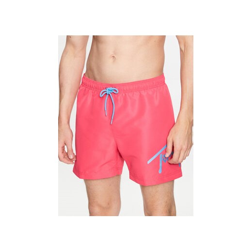 Tommy Jeans Szorty plażowe UM0UM02862 Różowy Slim Fit ze sklepu MODIVO w kategorii Kąpielówki - zdjęcie 168620317