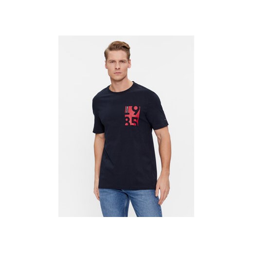 Tommy Hilfiger T-Shirt MW0MW32607 Granatowy Regular Fit ze sklepu MODIVO w kategorii T-shirty męskie - zdjęcie 168620375
