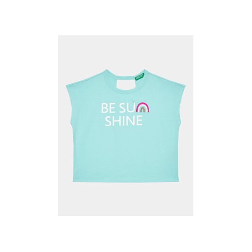 United Colors Of Benetton T-Shirt 3096C10BW Niebieski Regular Fit ze sklepu MODIVO w kategorii Bluzki dziewczęce - zdjęcie 168620595