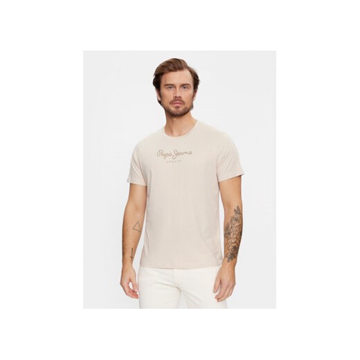Pepe Jeans T-Shirt Eggo N PM508208 Beżowy Regular Fit ze sklepu MODIVO w kategorii T-shirty męskie - zdjęcie 168620977