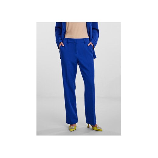 YAS Spodnie materiałowe Likka 26030744 Niebieski Regular Fit ze sklepu MODIVO w kategorii Spodnie damskie - zdjęcie 168621908