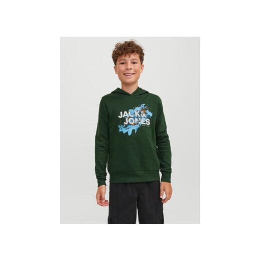 Jack&Jones Junior Bluza 12237210 Zielony Regular Fit ze sklepu MODIVO w kategorii Bluzy chłopięce - zdjęcie 168621965