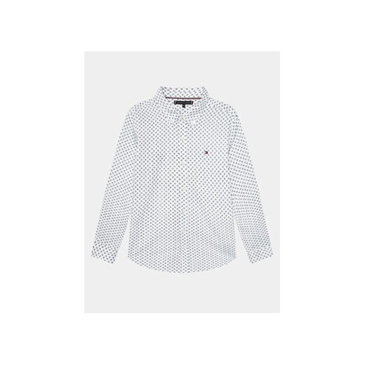 Tommy Hilfiger Koszula Mini Monogram Print Shirt L/S KB0KB08735 Biały Regular Fit ze sklepu MODIVO w kategorii Koszule chłopięce - zdjęcie 168622419