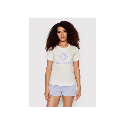 Converse T-Shirt Star Chevron 10018569-A40 Biały Regular Fit ze sklepu MODIVO w kategorii Bluzki damskie - zdjęcie 168623258