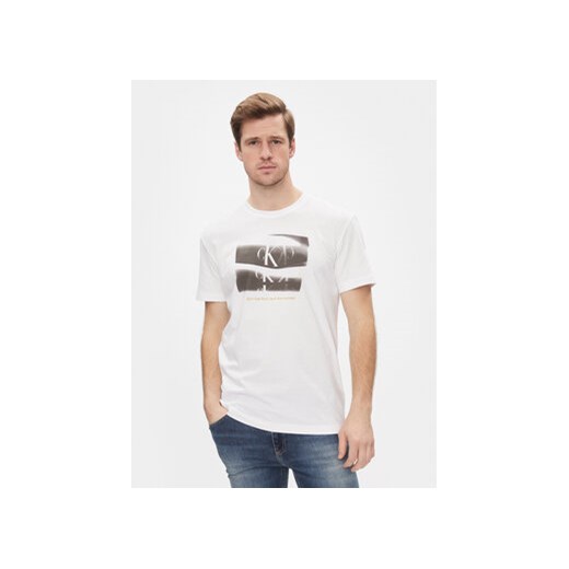 Calvin Klein Jeans T-Shirt Slogan Tee J30J324645 Biały Regular Fit L MODIVO