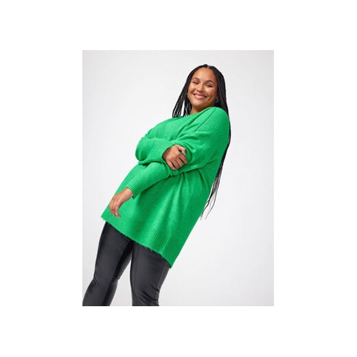 ONLY Carmakoma Sweter 15296177 Zielony Regular Fit ze sklepu MODIVO w kategorii Swetry damskie - zdjęcie 168625147