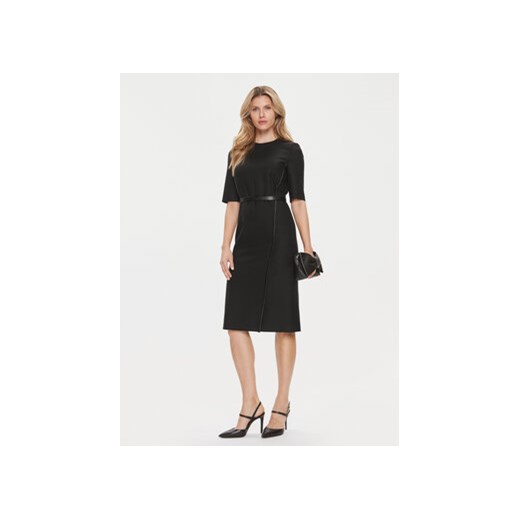 Boss Sukienka dzianinowa Depuro 50506987 Czarny Slim Fit ze sklepu MODIVO w kategorii Sukienki - zdjęcie 168625378
