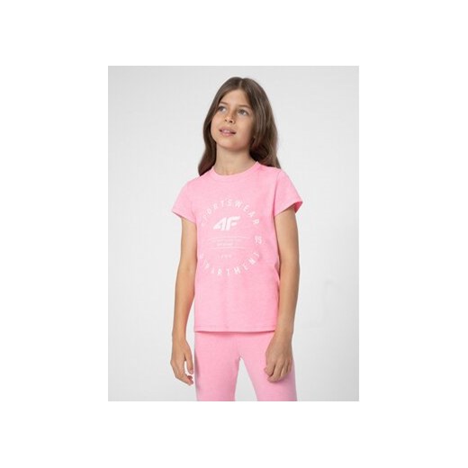 4F T-Shirt 4FJSS23TTSHF280 Różowy Regular Fit ze sklepu MODIVO w kategorii Bluzki dziewczęce - zdjęcie 168625476