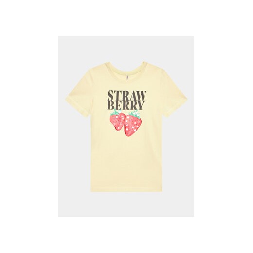 Kids ONLY T-Shirt 15296741 Żółty Regular Fit ze sklepu MODIVO w kategorii Bluzki dziewczęce - zdjęcie 168625706