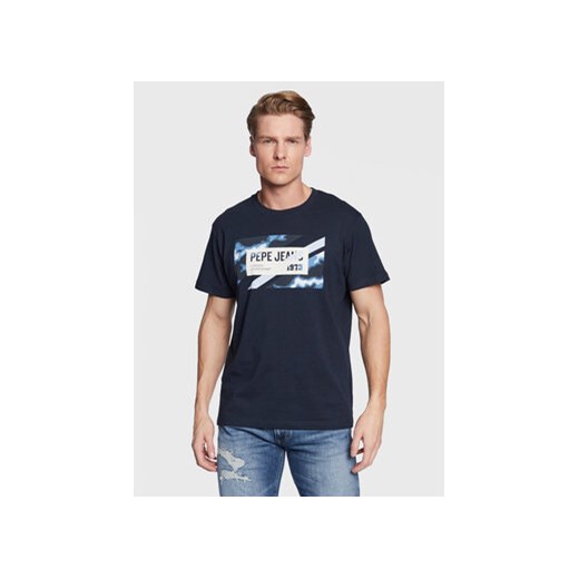 Pepe Jeans T-Shirt Rederick PM508685 Granatowy Regular Fit ze sklepu MODIVO w kategorii T-shirty męskie - zdjęcie 168625977