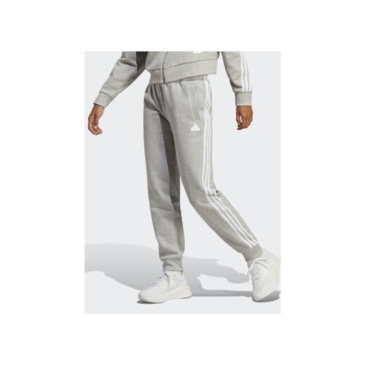 adidas Spodnie dresowe Future Icons 3-Stripes IB8531 Szary Regular Fit ze sklepu MODIVO w kategorii Spodnie damskie - zdjęcie 168626917