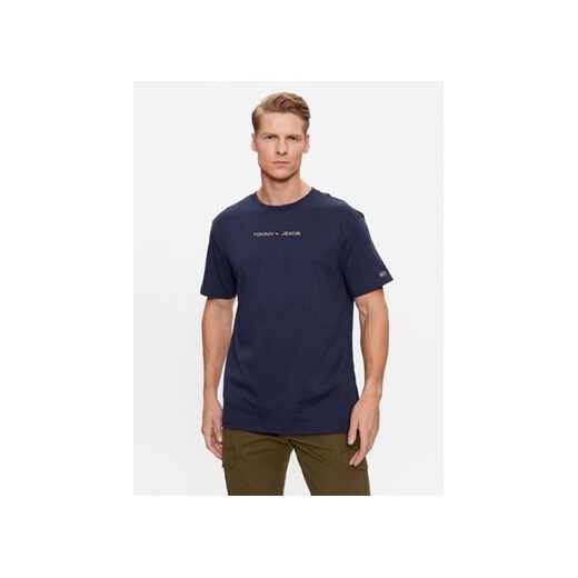 Tommy Jeans T-Shirt Classic Gold Linear DM0DM17728 Granatowy Classic Fit ze sklepu MODIVO w kategorii T-shirty męskie - zdjęcie 168627617