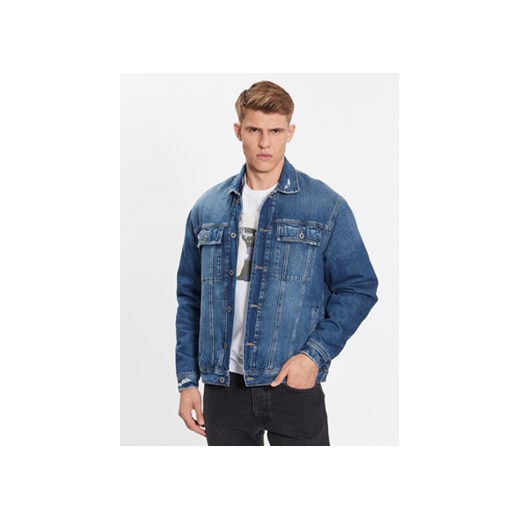 Pepe Jeans Kurtka jeansowa Young Bandana PM402673 Niebieski Regular Fit ze sklepu MODIVO w kategorii Kurtki męskie - zdjęcie 168628277