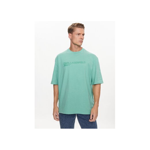 Karl Lagerfeld Jeans T-Shirt 231D1750 Zielony Regular Fit ze sklepu MODIVO w kategorii T-shirty męskie - zdjęcie 168628817