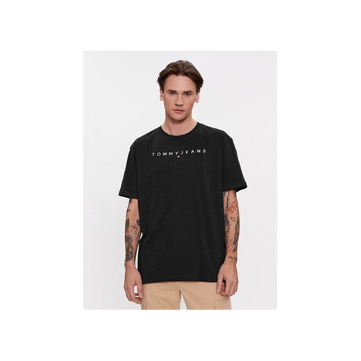 Tommy Jeans T-Shirt Linear Logo DM0DM17993 Czarny Regular Fit ze sklepu MODIVO w kategorii T-shirty męskie - zdjęcie 168629005
