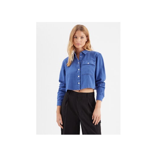 Noisy May Koszula jeansowa Maddy 27023614 Niebieski Cropped Fit ze sklepu MODIVO w kategorii Koszule damskie - zdjęcie 168629579