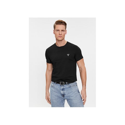 Guess T-Shirt Caleb U97M00 KCD31 Czarny Slim Fit ze sklepu MODIVO w kategorii T-shirty męskie - zdjęcie 168629656