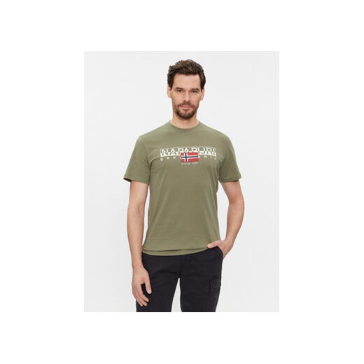 Napapijri T-Shirt S-Aylmer NP0A4HTO Zielony Regular Fit ze sklepu MODIVO w kategorii T-shirty męskie - zdjęcie 168630405