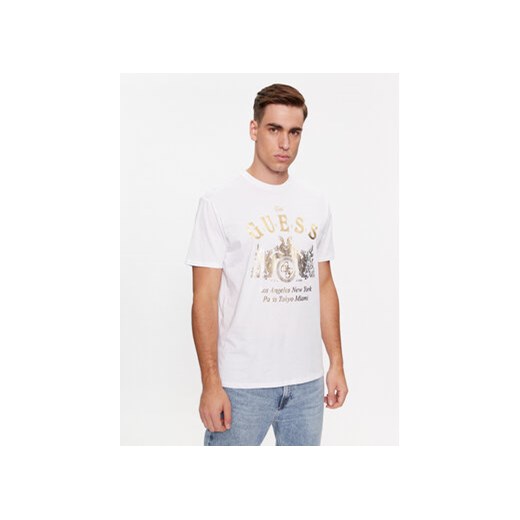 Guess T-Shirt M4RI54 K9RM1 Biały Regular Fit ze sklepu MODIVO w kategorii T-shirty męskie - zdjęcie 168630615